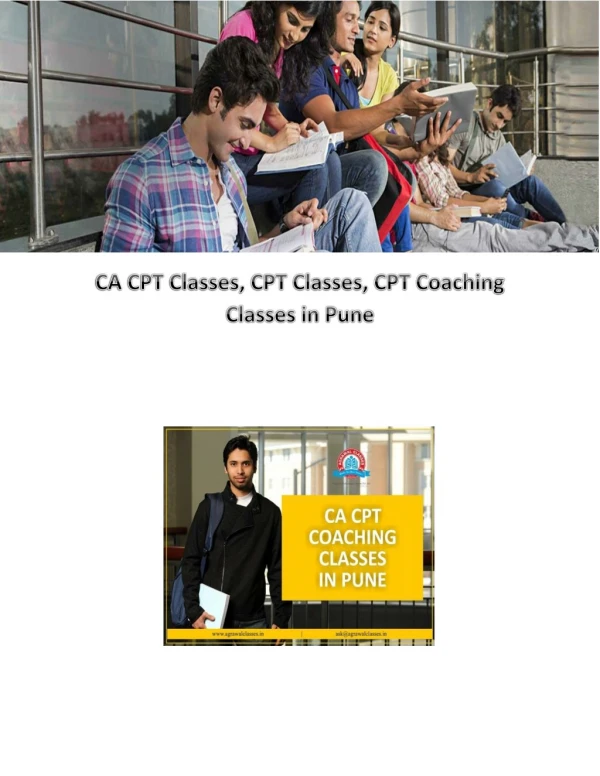 CA CPT Classes ,CPT Classes, CPT Coaching Classes in Pune