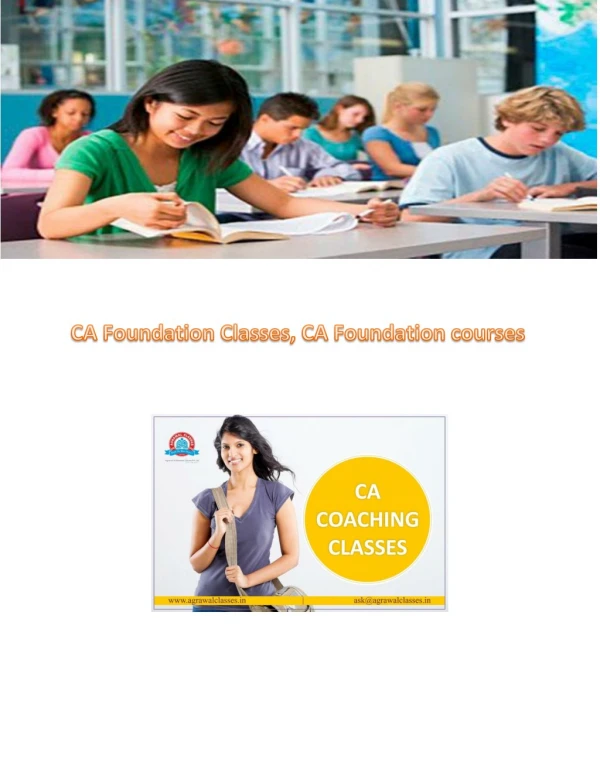 Ca Foundation Classes , Ca Foundation courses