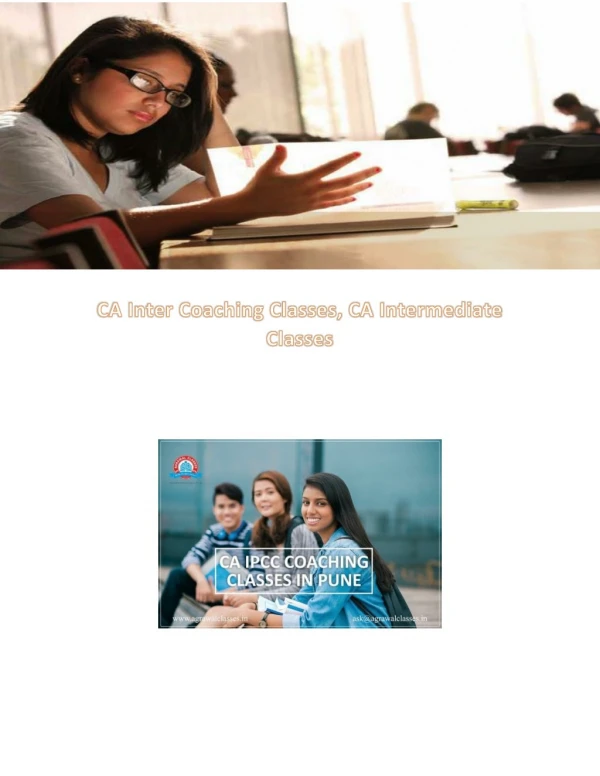 CA Inter Coaching Classes ,CA Intermediate Classes