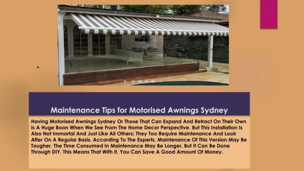 Maintenance Tips for Motorised Awnings Sydney
