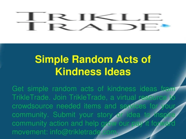 Simple Random Acts of Kindness Ideas