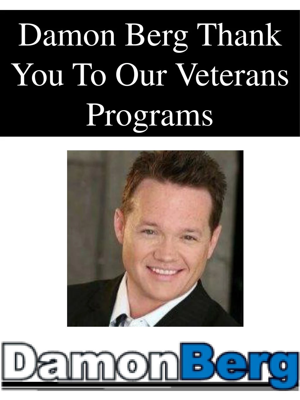 damon berg thank you to our veterans programs