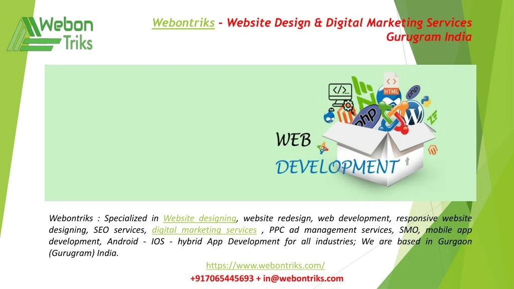 webontriks website design digital marketing services gurugram india