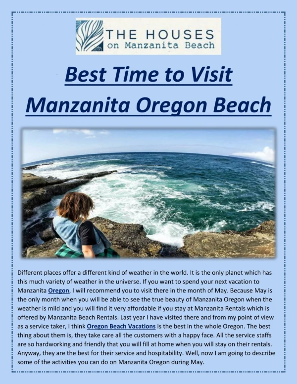 Best Time to Visit Manzanita Oregon Beach