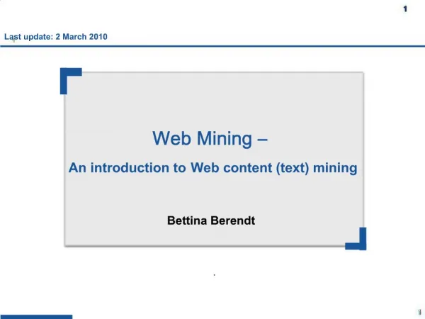 Web Mining An introduction to Web content text mining