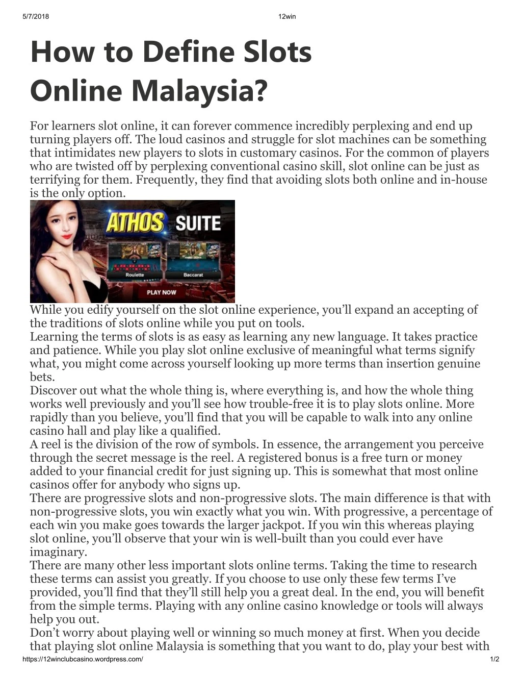 5 7 2018 how to define slots online malaysia