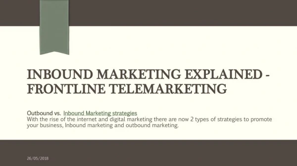 Inbound Marketing Explained - Frontline Telemarketing