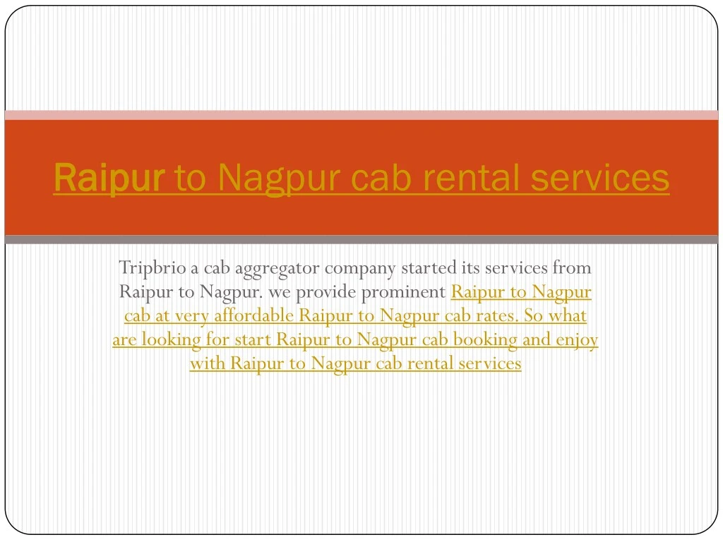 raipur raipur to nagpur cab rental services
