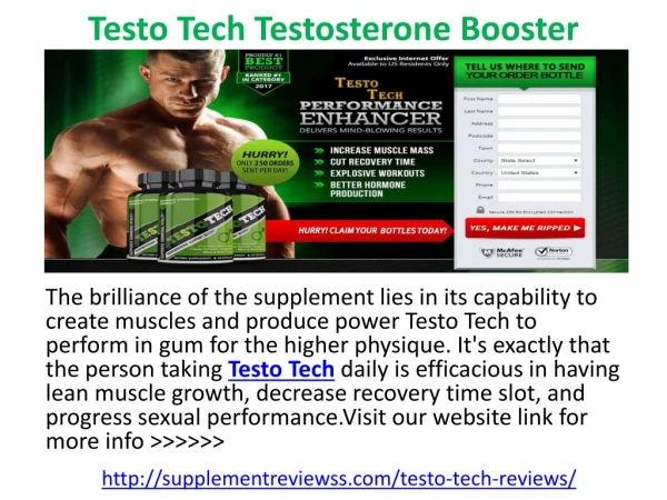 Testo Tech Testosterone Booster Supplement