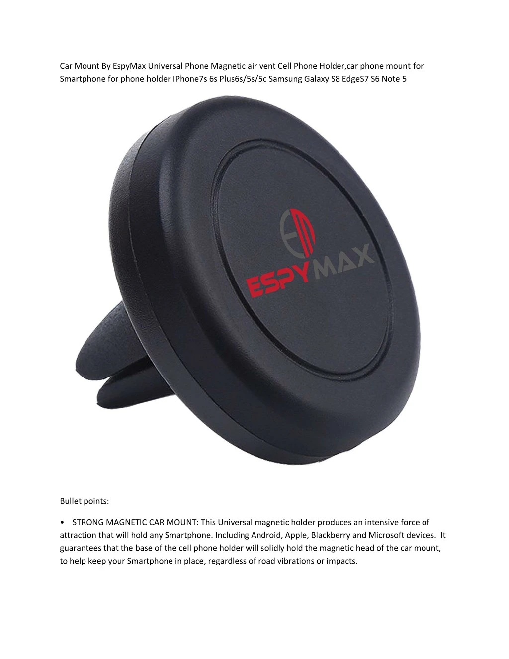 car mount by espymax universal phone magnetic