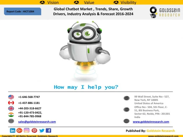 Global Chatbot  Market , Trends, Share, Growth Drivers, Industry Analysis & Forecast 2016-2024