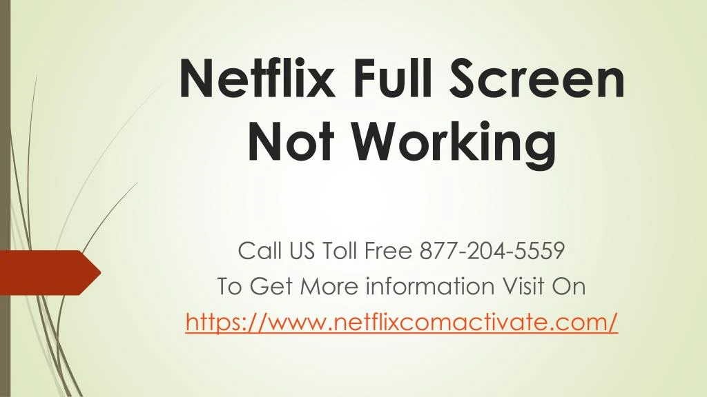 netflix full screen not working