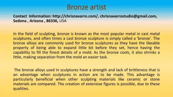Bronze Sculptures: The Effort of Bronze Artists