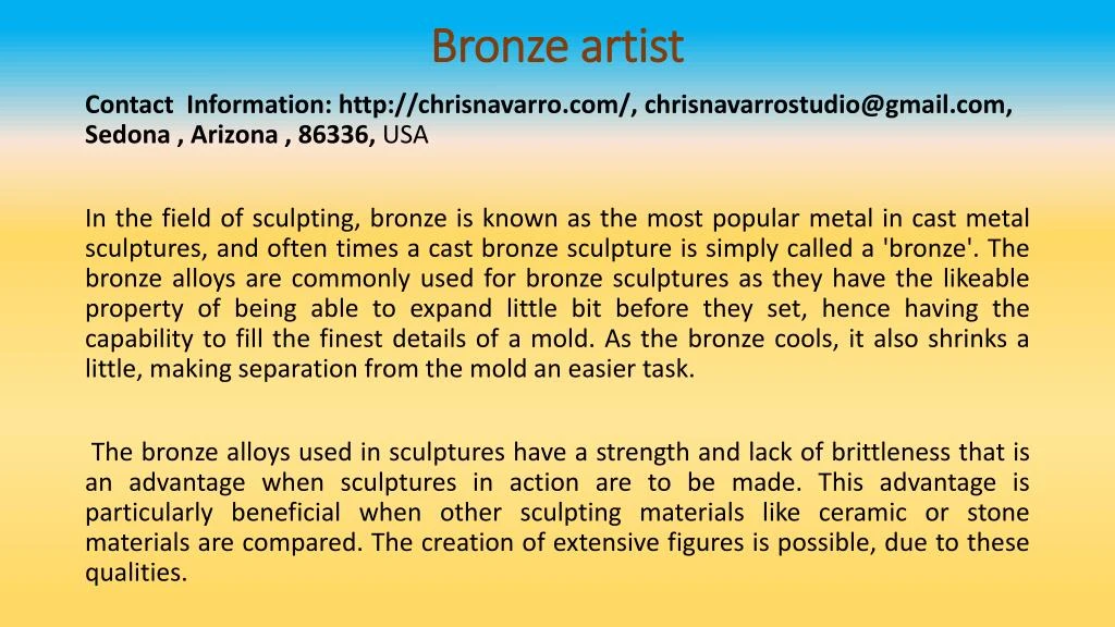 bronze artist
