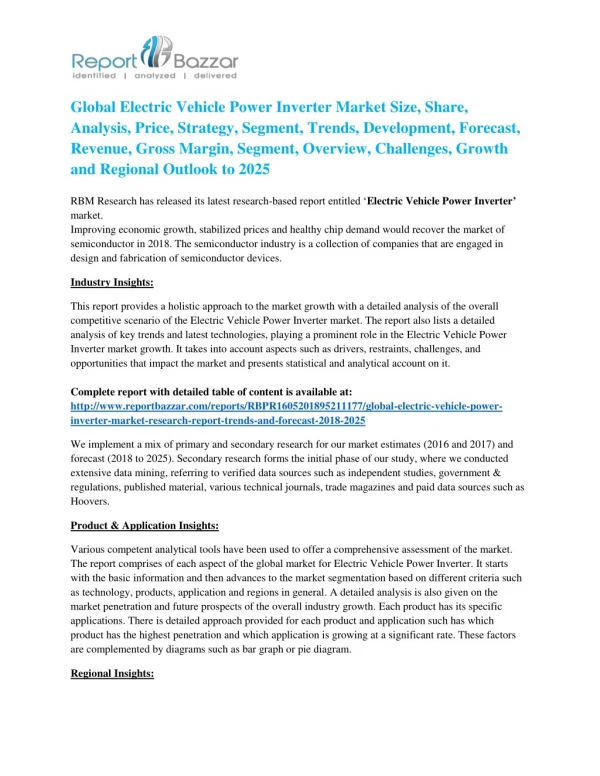 Electric Vehicle Power Inverter Market – Growth Extension Survey 2025