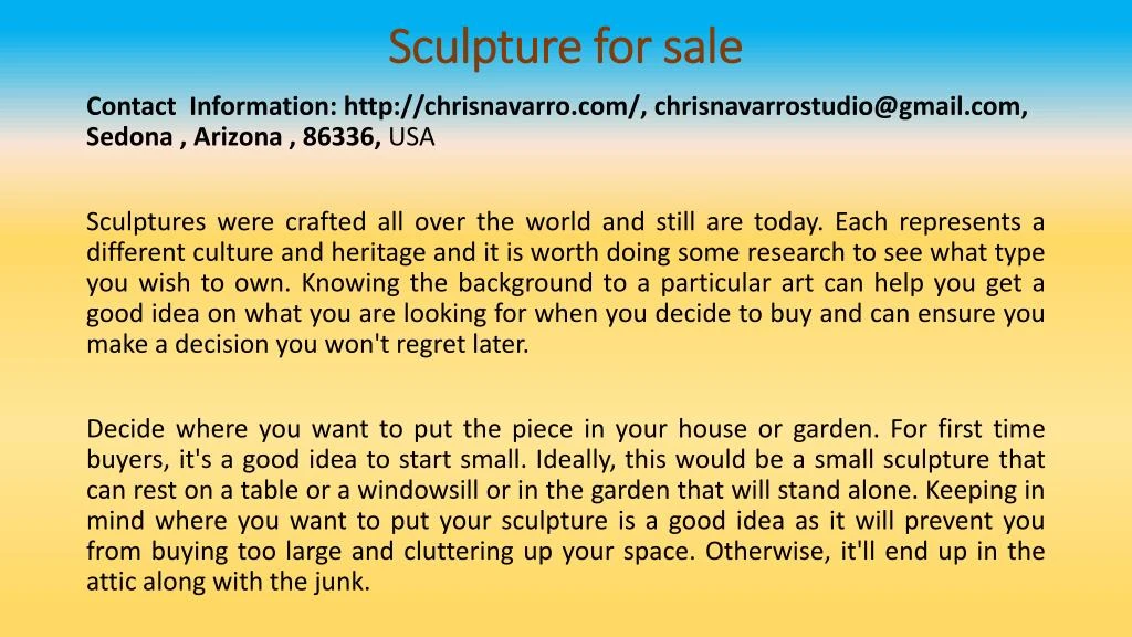 sculpture for sale