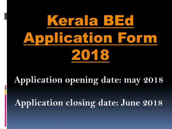 Kerala Bed application form 2018