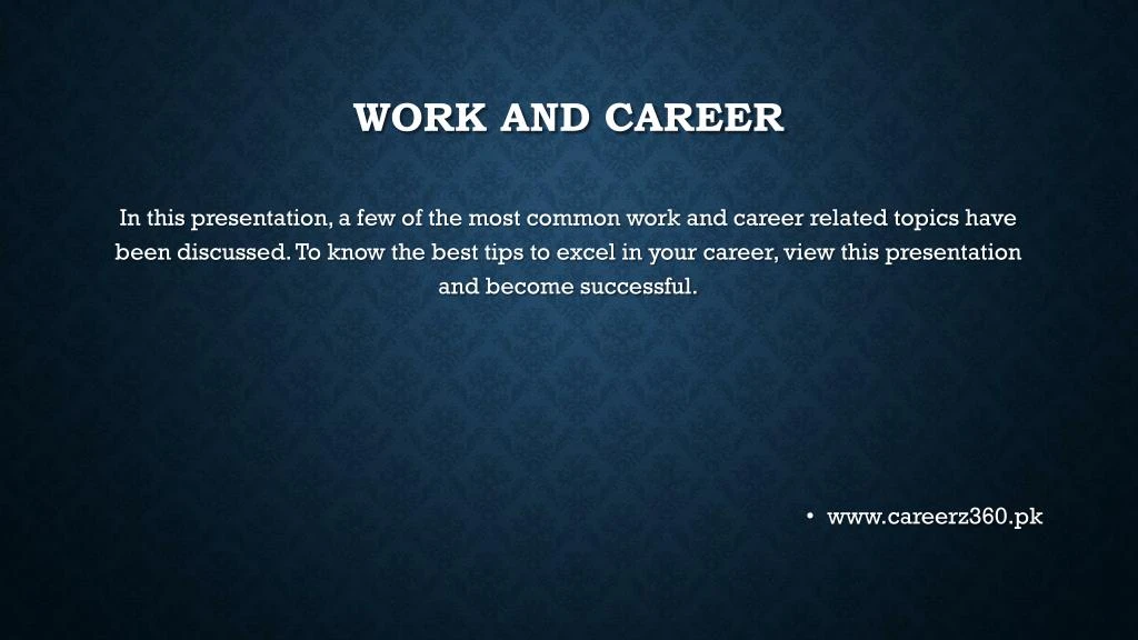 work and career