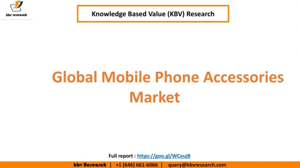 Global Mobile Phone Accessories Market to reach a market size of $104.4 billion by 2023 – KBV Research