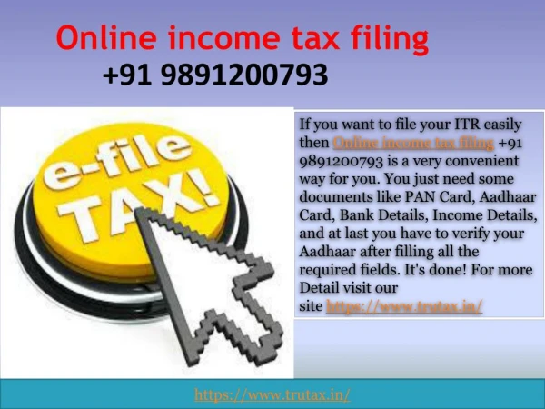 How to Online income tax filing 09891200793