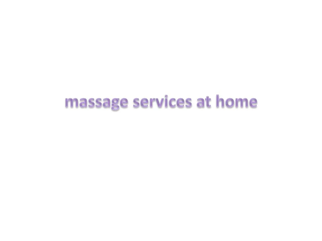massage services at home