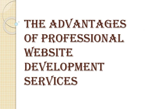 The Advantages of Professional Website Development Services