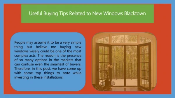 Useful Buying Tips Related to New Windows Blacktown