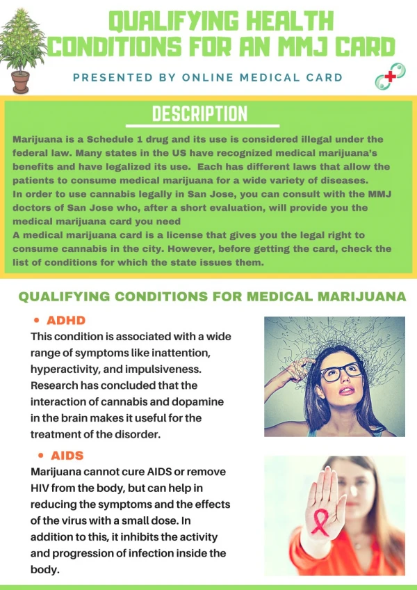 QUALIFYING HEALTH CONDITIONS FOR AN MMJ CARD