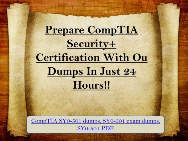 Pass CompTIA SY0-501 Exam in First Attempt With Realexamdumps.com - SY0-501 Braindumps