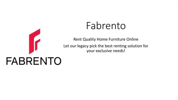 Fabrento | Rent Quality Home Furniture Online