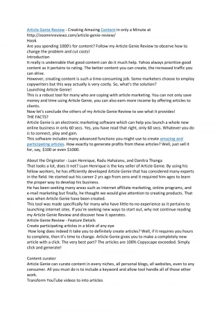 Article Genie Review - slide 1