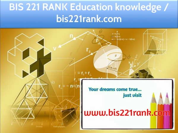 BIS 221 RANK Education knowledge / bis221rank.com