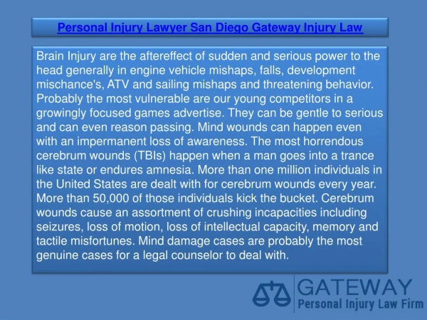 Personal Injury Lawyer San Diego Gateway Injury Law