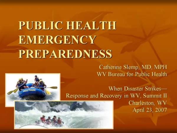 PUBLIC HEALTH EMERGENCY PREPAREDNESS