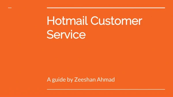 Hotmail customer service