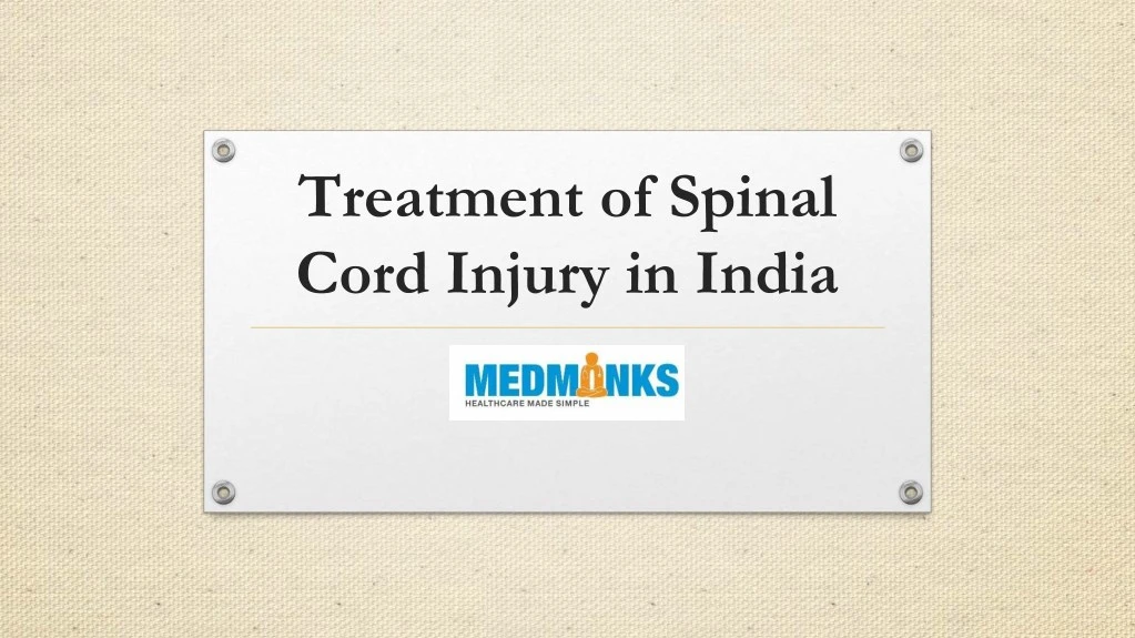 treatment of spinal cord injury in india