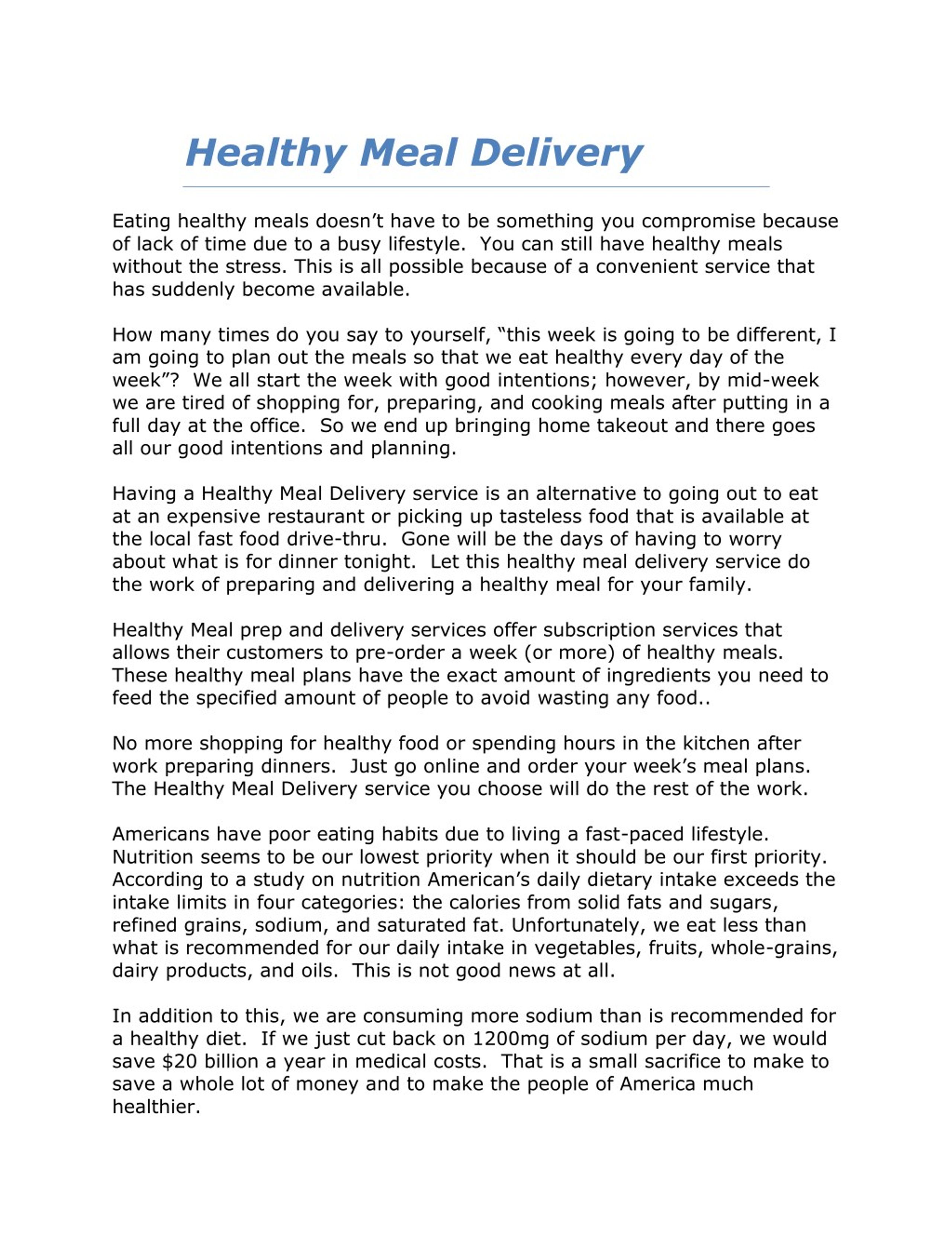 PPT - Healthy Meal Delivery PowerPoint Presentation, free download - ID ...