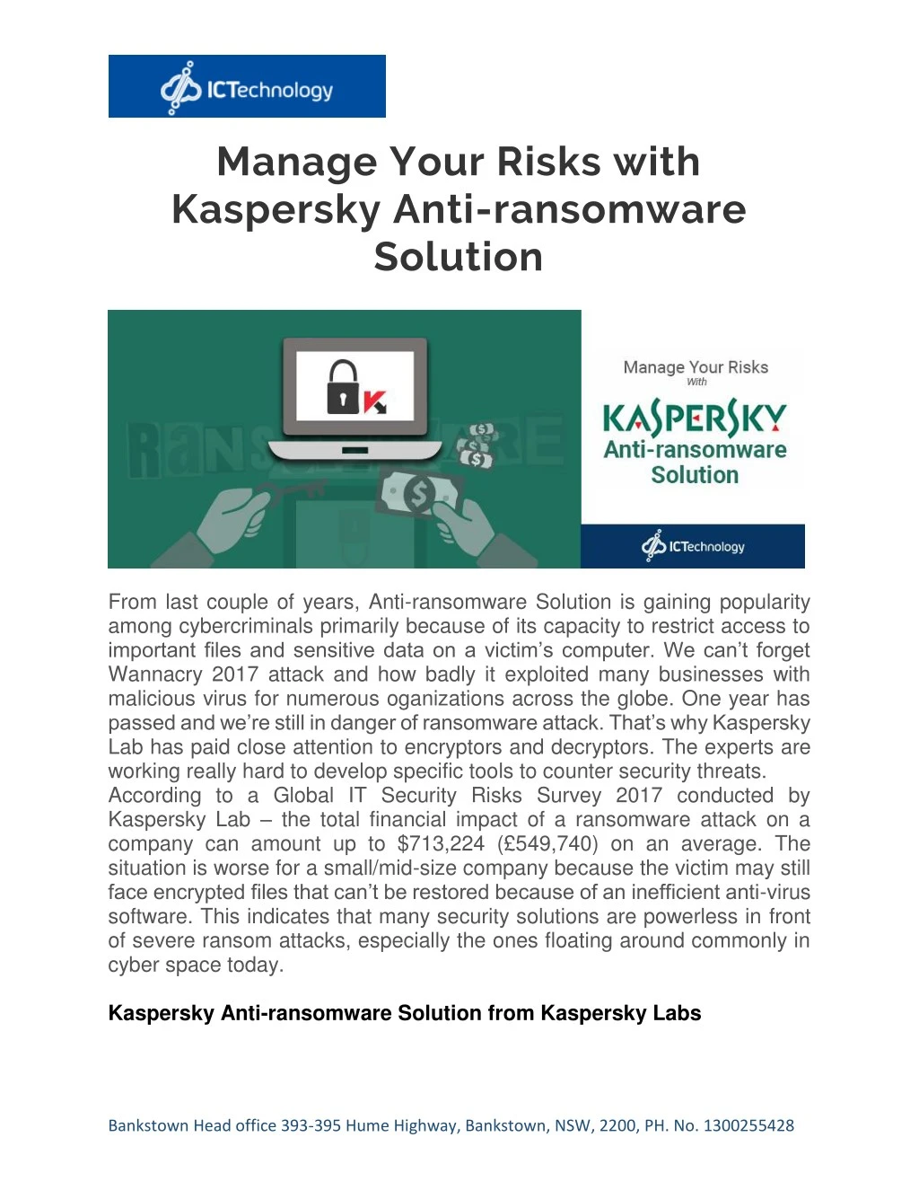 manage your risks with kaspersky anti ransomware