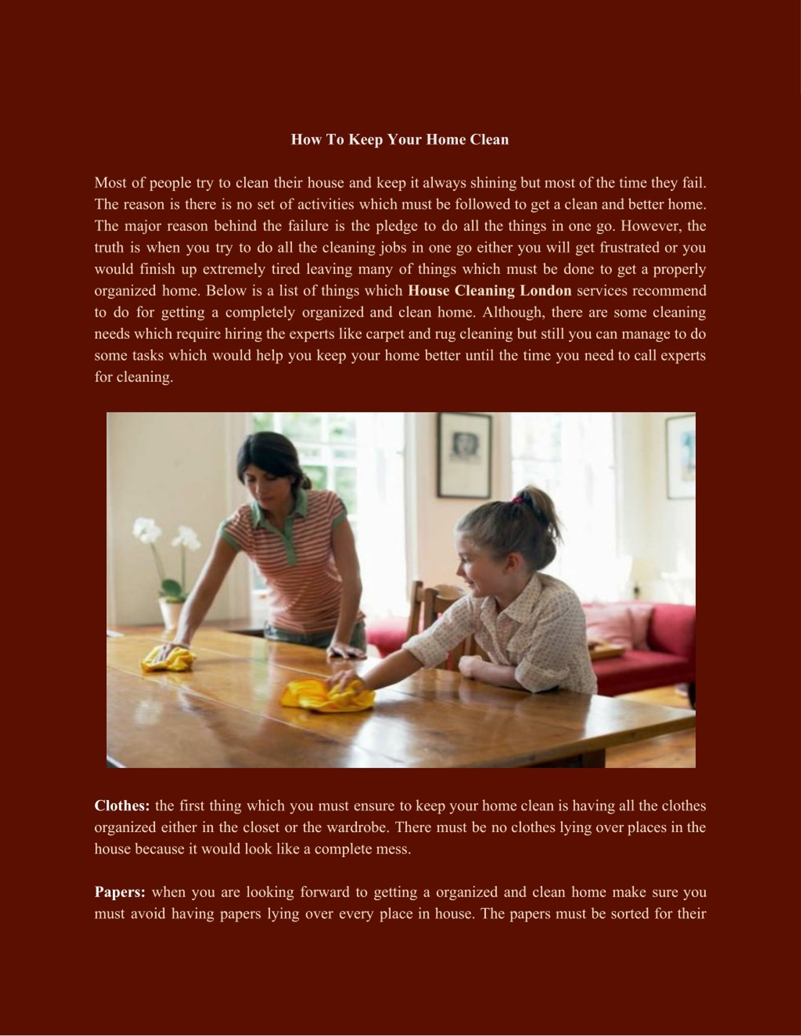 PPT - How to keep your home clean PowerPoint Presentation, free ...