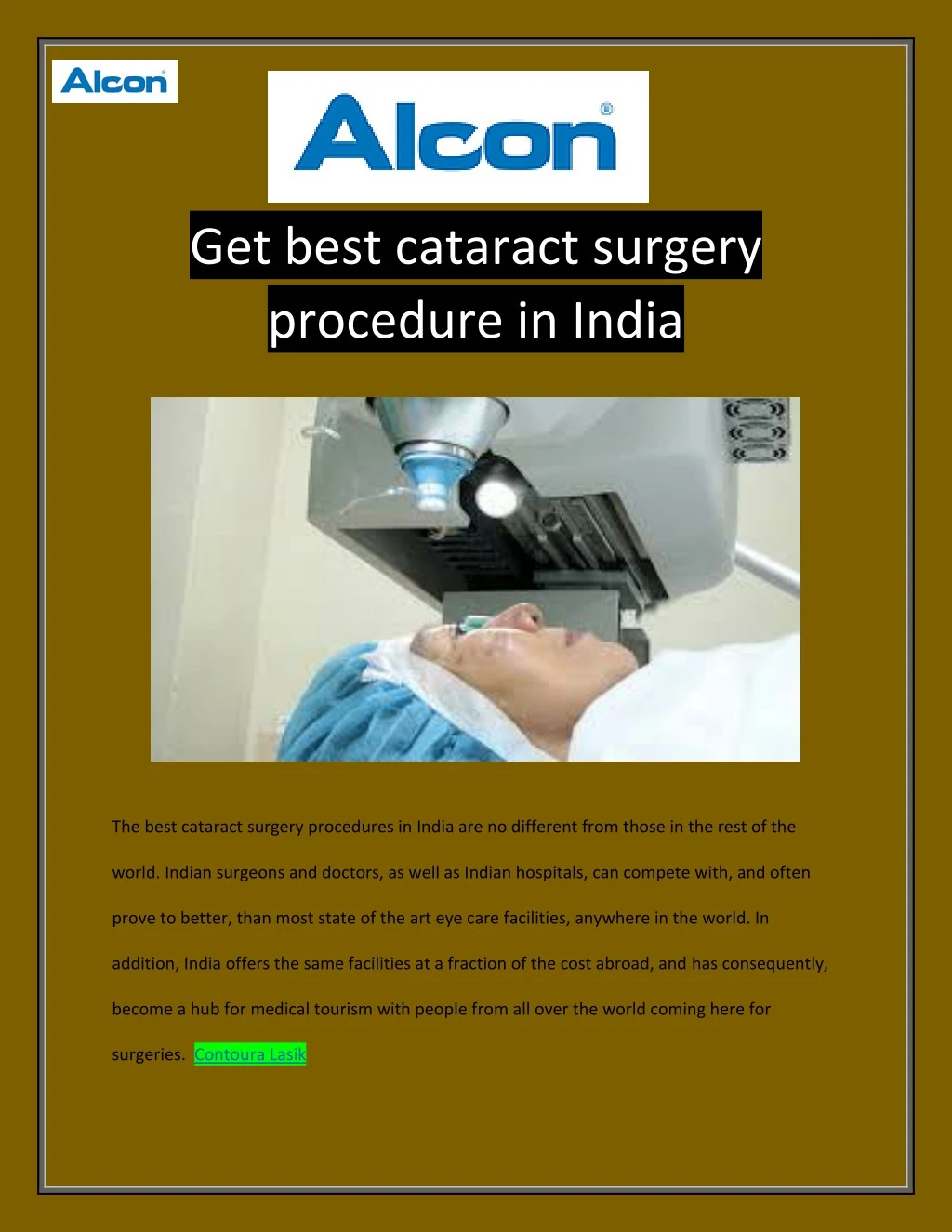 get best cataract surgery procedure in india
