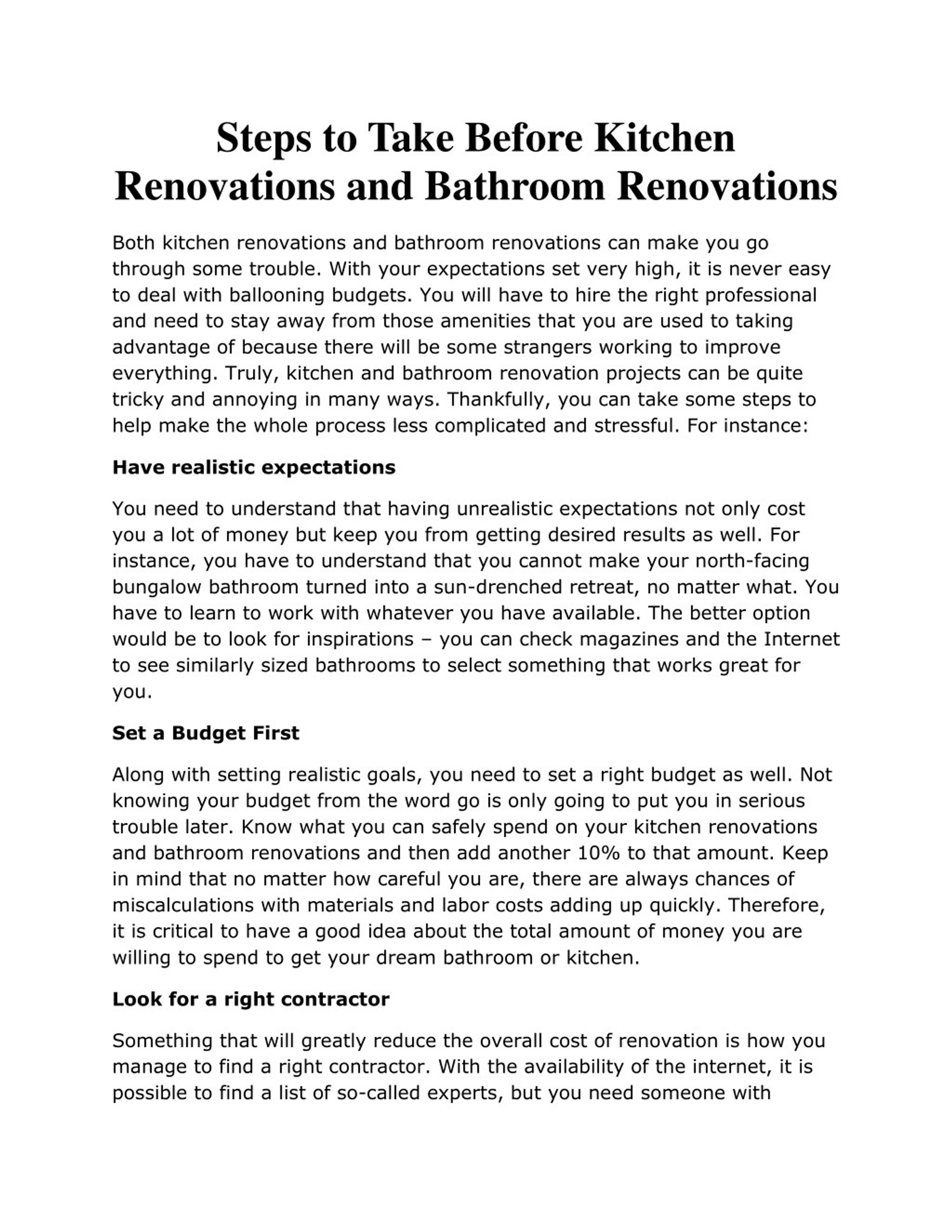 PPT - Steps to Take Before Kitchen Renovations and Bathroom Renovations ...