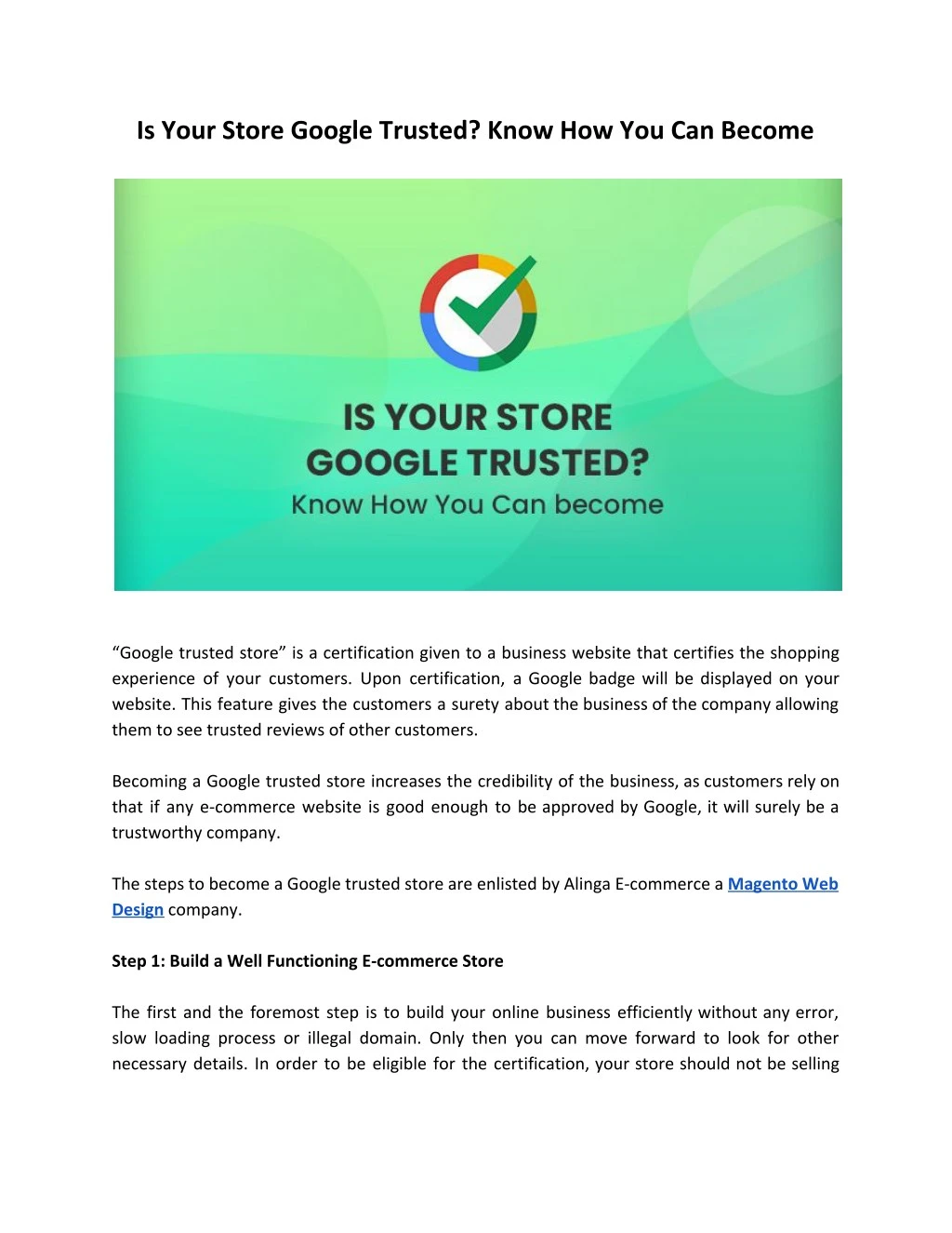 is your store google trusted know