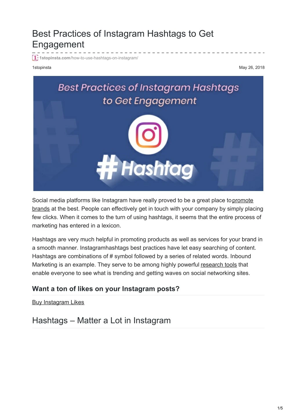 best practices of instagram hashtags