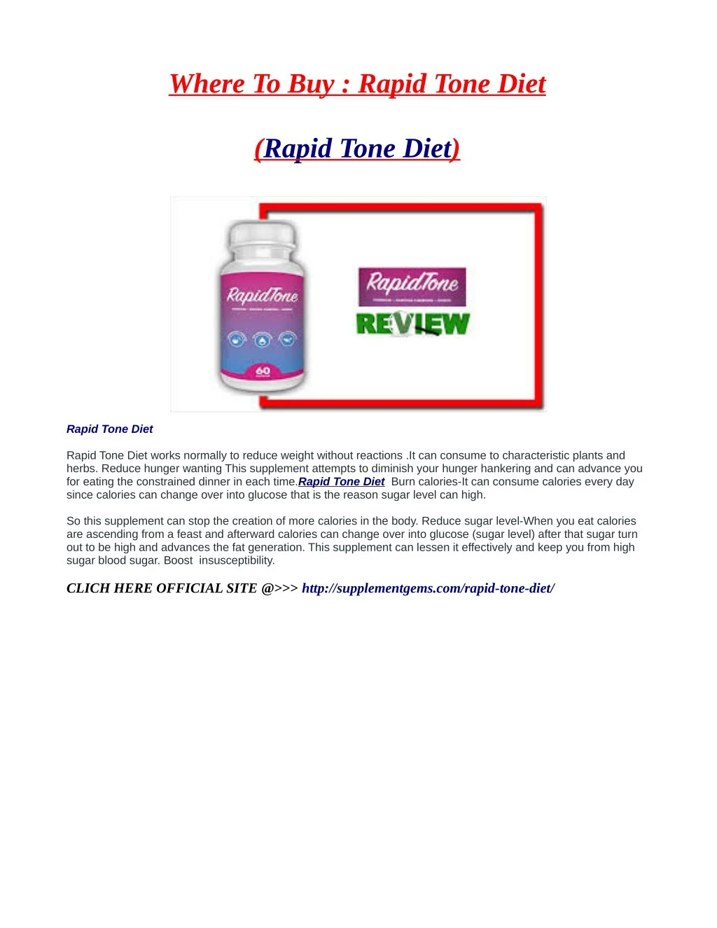 where to buy rapid tone diet