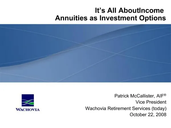 It s All About Income Annuities as Investment Options
