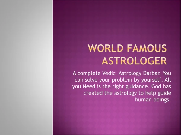 World Best Vashikaran Specialist Astrologer | Love Problem Solution | PDF |
