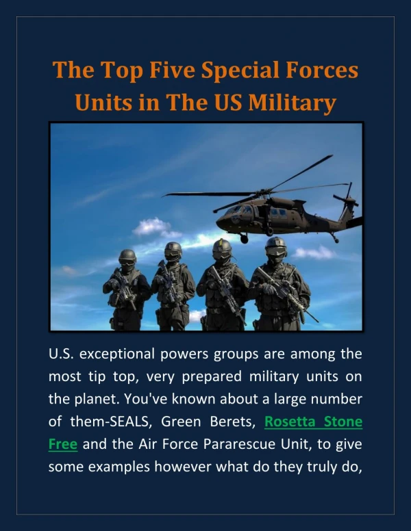 The Top Five Special Forces Units in The US Military