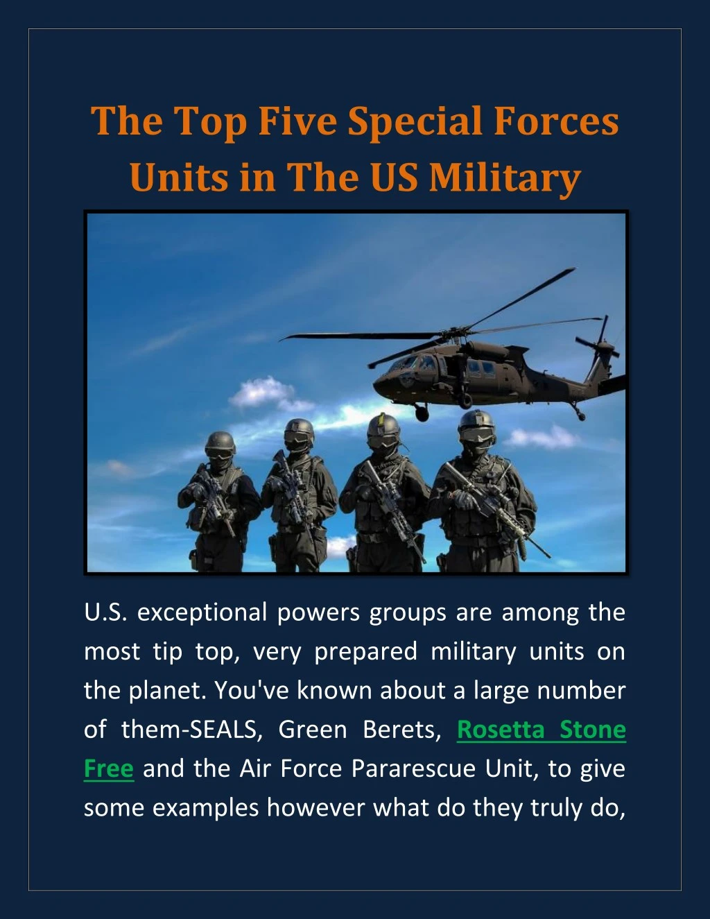 the top five special forces units