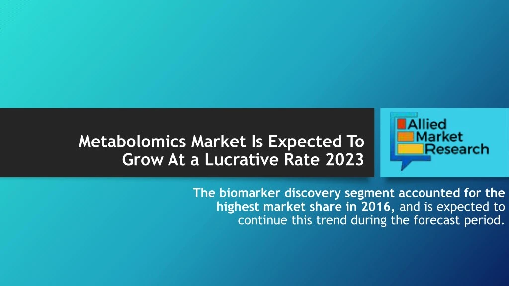 metabolomics market is expected to grow
