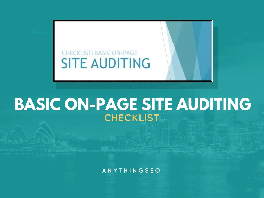 basic on page site auditing checklist